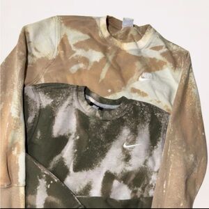 Nike Club Fleece Sweatshirt Size Small Lot of 2 Bundle Bleach Tie Dye Gym